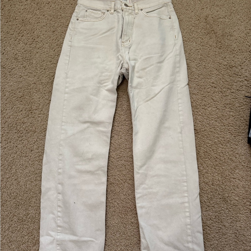 BDG Women's Cream Straight Jeans